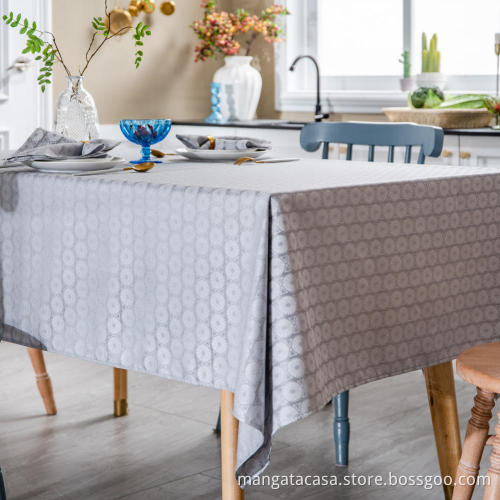 Grey Jacquard wasserdichte Tischdecke